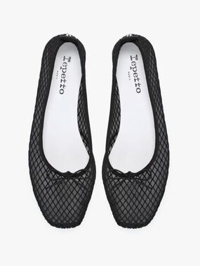 Repetto Black Garance Ballet Flats - square toe - rubber sole